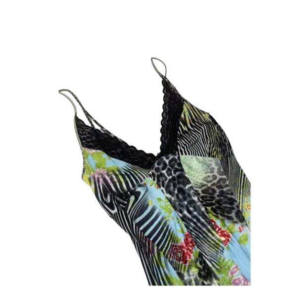 Vintage Luxury Roberto Cavalli Designer Dress Animal Print Floral Patchwrk Sz 8 - Picture 5 of 7